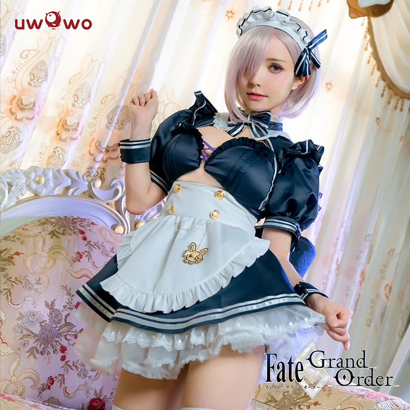 S-3XL INSTOCK Uwowo Fate Grand Order/FGO Mash/Matthew Kyrielite New Maid Version Cosplay Costume Girls Cute Dress - Image 6
