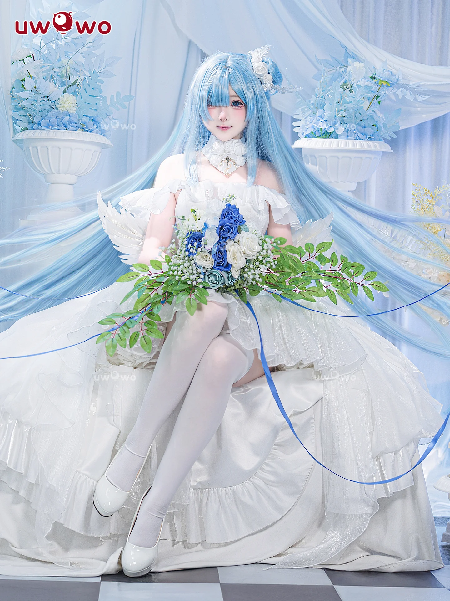 INSTOCK Uwowo Azur Lane Janus Oath Wedding Dress Bride Cosplay Costume - Image 2
