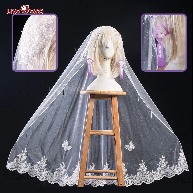 [Last Batch] INSTOCK-Uwowo Azur Lane Musashi Oath Dress 'Purest Wisteria' Bride Cosplay Costume - Image 5