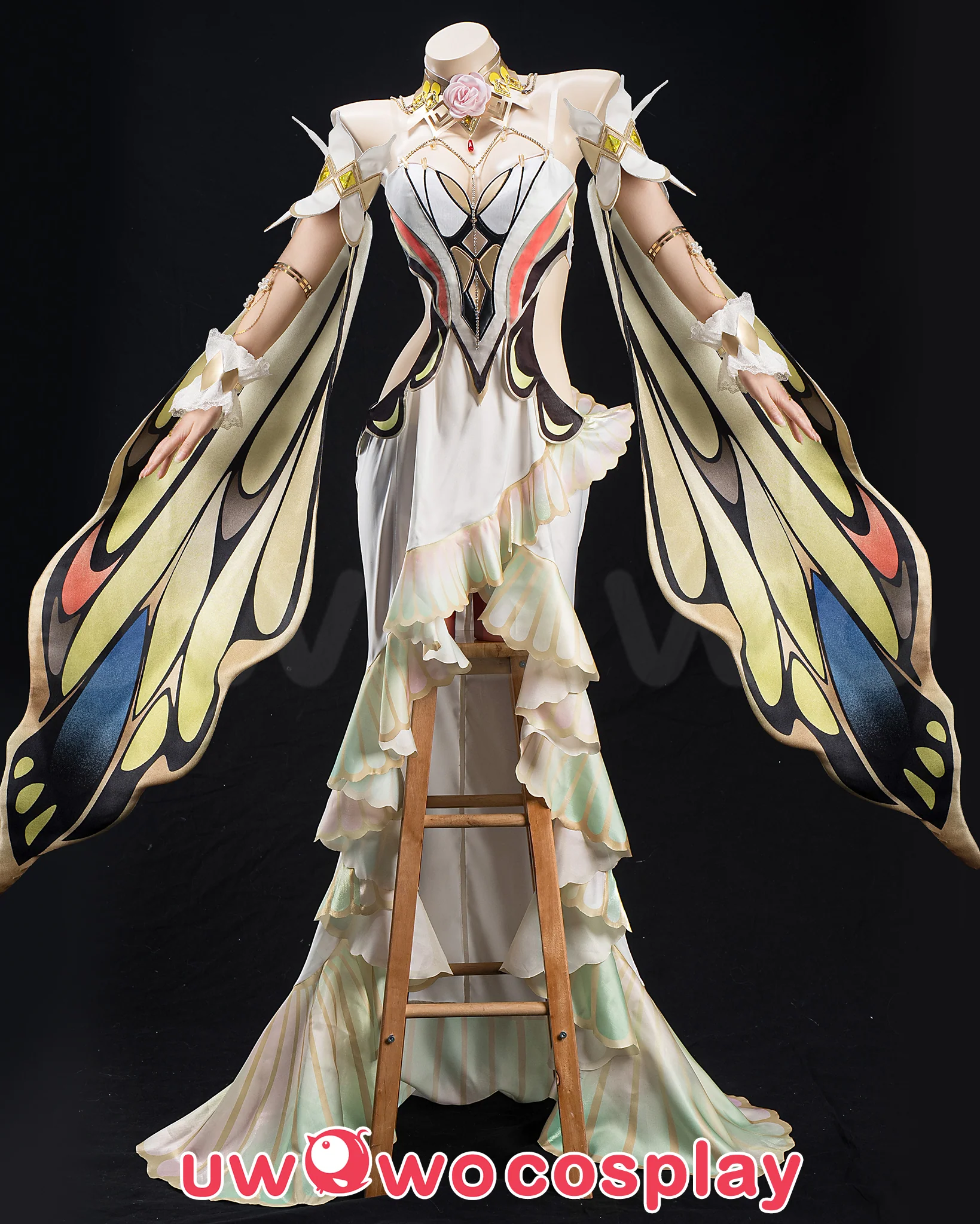 [Last Batch] INSTOCK S-3XL Uwowo Code Geass: C.C. CC Butterfly Gown Cosplay Costume - Image 5