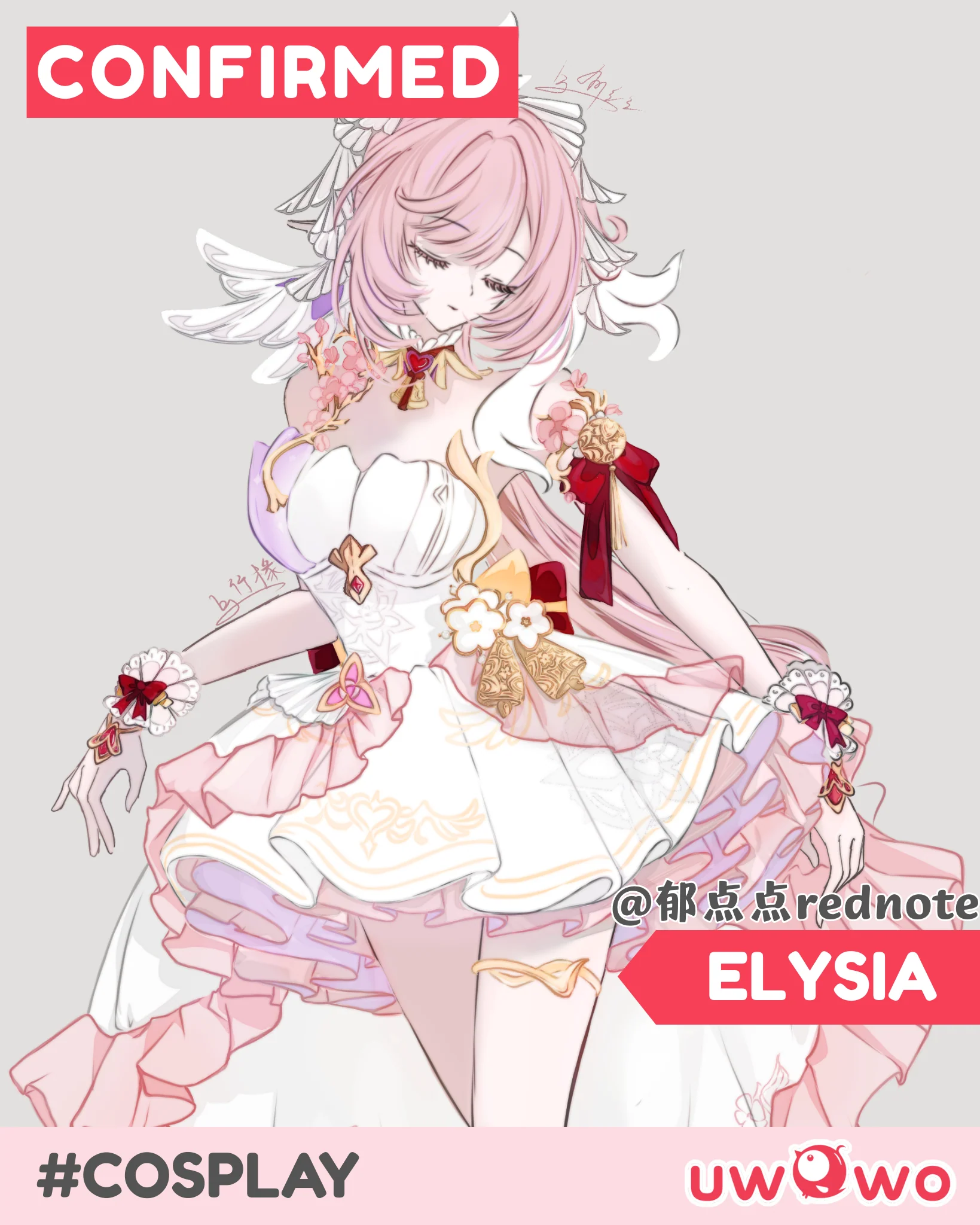 Uwowo Game Honkai Impact 3: Elysia Fanart Seraphic Bloom Cosplay Costume S-3XL - Image 2