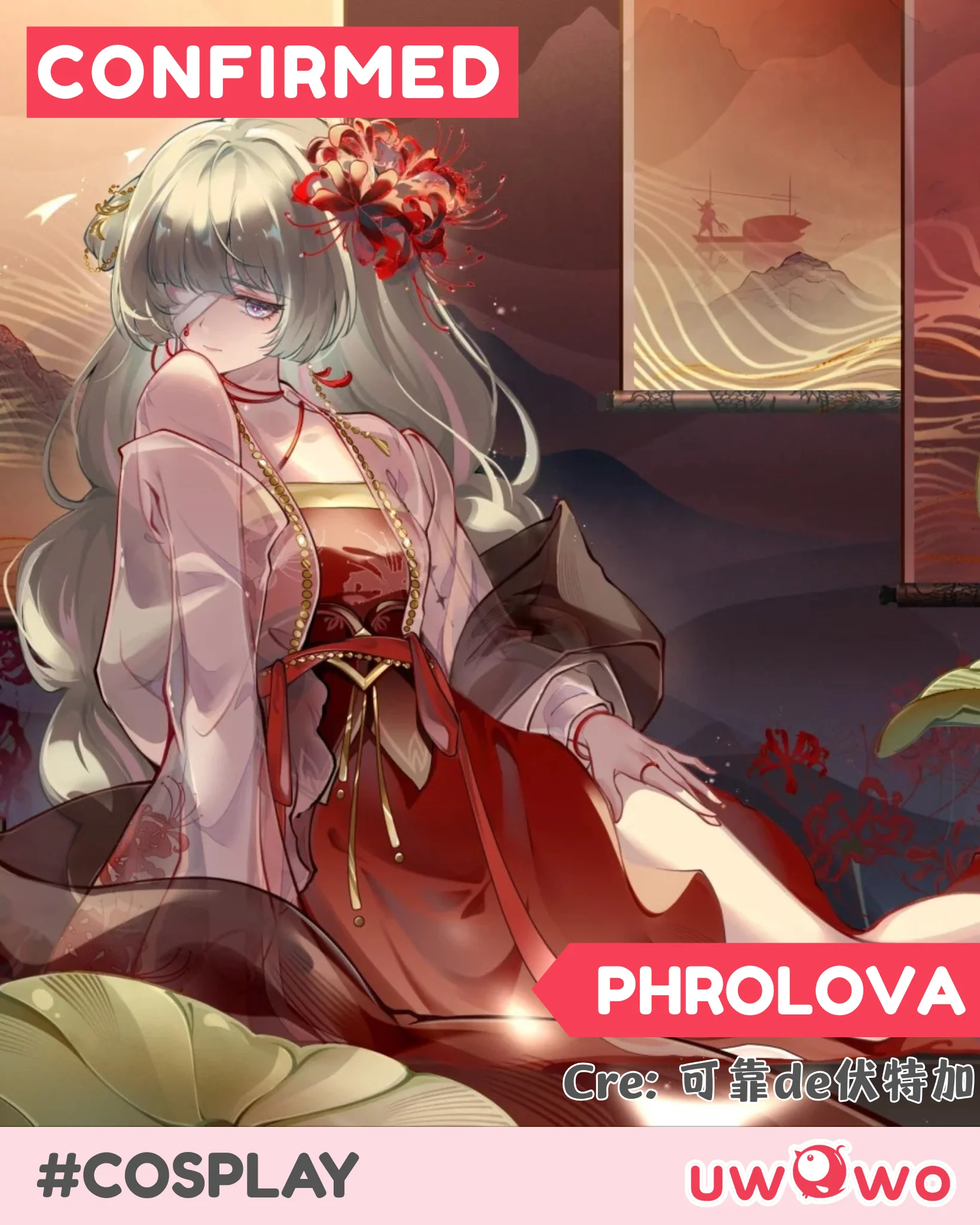 Uwowo Game Phrolova Chinese Hanfu Style Fanart Wuthering Waves WuWa Cosplay Costume - Image 2
