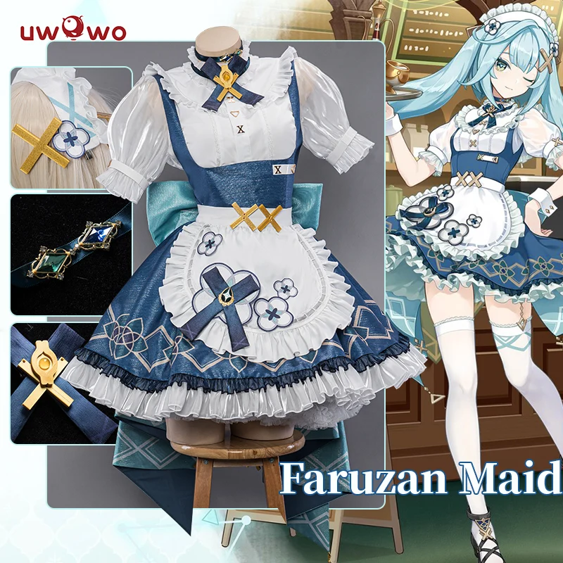 【Clearance Sale】[Last Batch]【In Stock】Uwowo Genshin Impact Fanart Faruzan Cafe Maid Cosplay Costume - Image 4