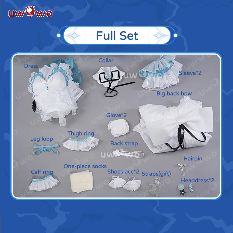 [Last Batch]【In Stock】Uwowo Genshin Impact Fanart Furina Focalors Mermaid Insipired Fairy Dress Cosplay Costume - Image 6