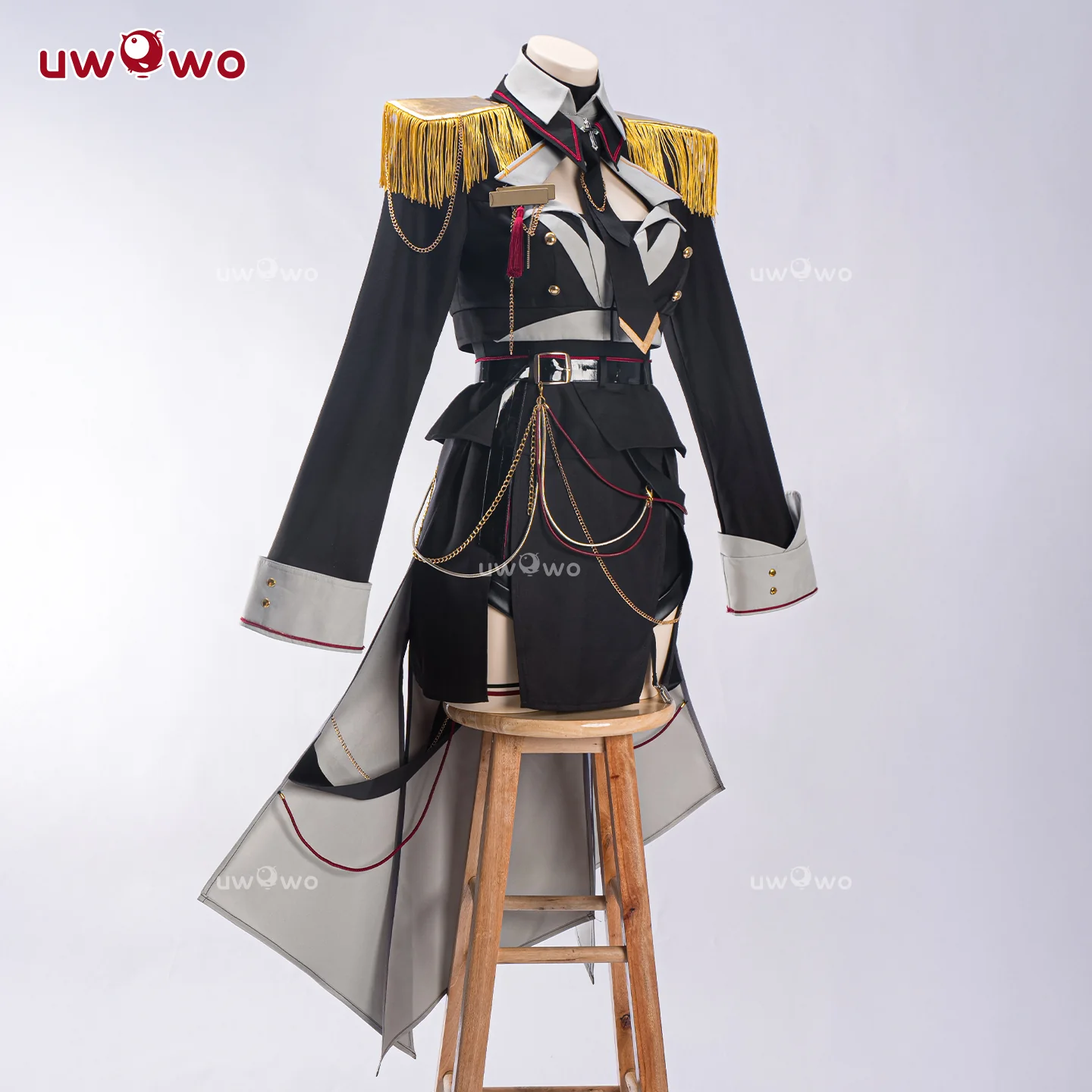 INSTOCK Uwowo Genshin Impact Fanart Shenhe Military Uniform Cosplay Costume S-3XL - Image 4