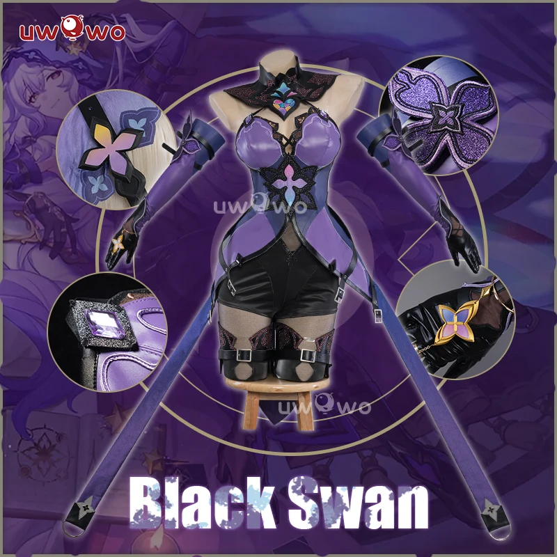 S-3XL Uwowo Honkai Star Rail Black Swan Halloween Cosplay Costume - Image 2