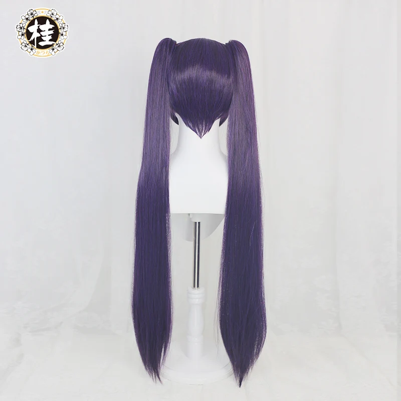 Uwowo Game Genshin Impact Mona Megistus Cosplay Wig Astral Reflection 90cm Purple Twin Tail Wig - Image 3