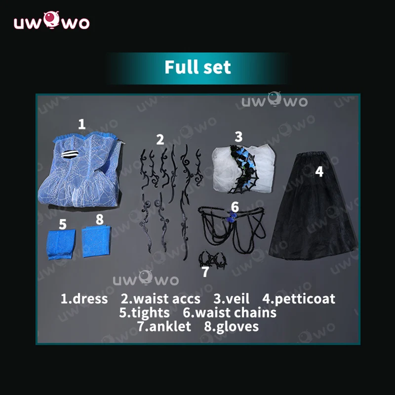Uwowo Collab Series: Ghost Bride Doll Gown Halloween Cosplay Costume S-3XL - Image 5