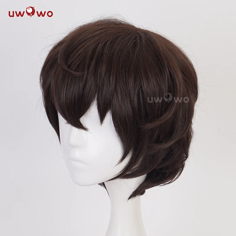 Uwowo Anime Bungou Stray Dogs Cosplay Wig Dazai Osamu Wig Brown Short Hair - Image 3