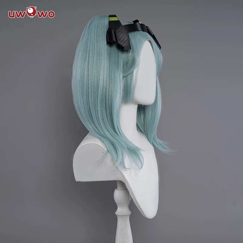 【Pre-sale】Uwowo Anime Cyberpunk: Edgerunners Cosplay Rebecca Cosplay Wig Light Blue Hair With Ponytail - Image 3