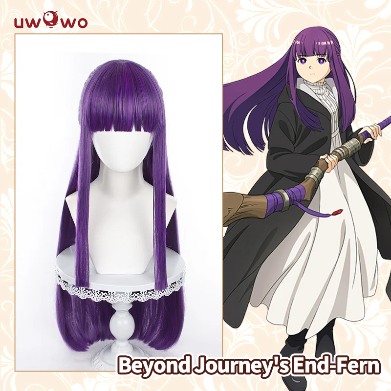 Uwowo Anime Frieren: Beyond Journey's End Fern Cosplay Wig Long Purple Hair