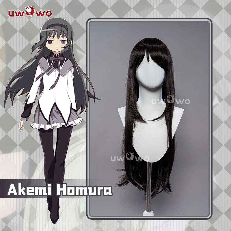 Uwowo Anime Puella Magi Madoka Magica Akemi Homura Cosplay Wig Long Black Hair