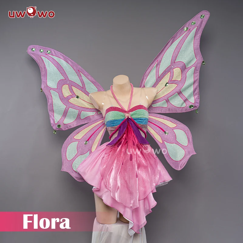 S-3XL Uwowo Flora Cosplay Princess Wings Cosplay Fairy Club Costumes - Image 3