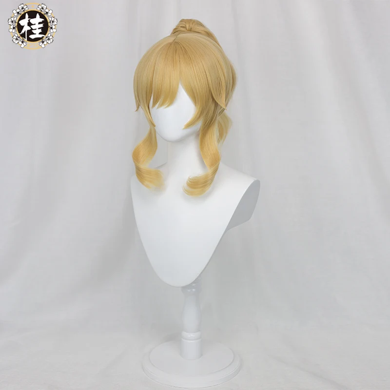 【Pre-sale】Uwowo Game Genshin Impact Jean The rigorous Dandelion Knight 40CM Gold Short Hair Ponytail Cosplay Wig - Image 3