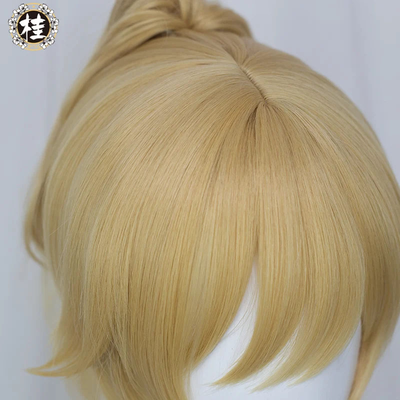 【Pre-sale】Uwowo Game Genshin Impact Jean The rigorous Dandelion Knight 40CM Gold Short Hair Ponytail Cosplay Wig - Image 5