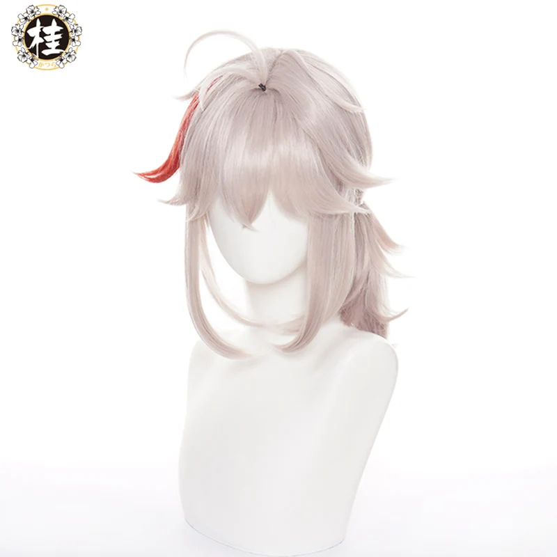 Uwowo Game Genshin Impact Kaedehara Kazuha Cosplay Wig 40cm Gray Short Hair - Image 3