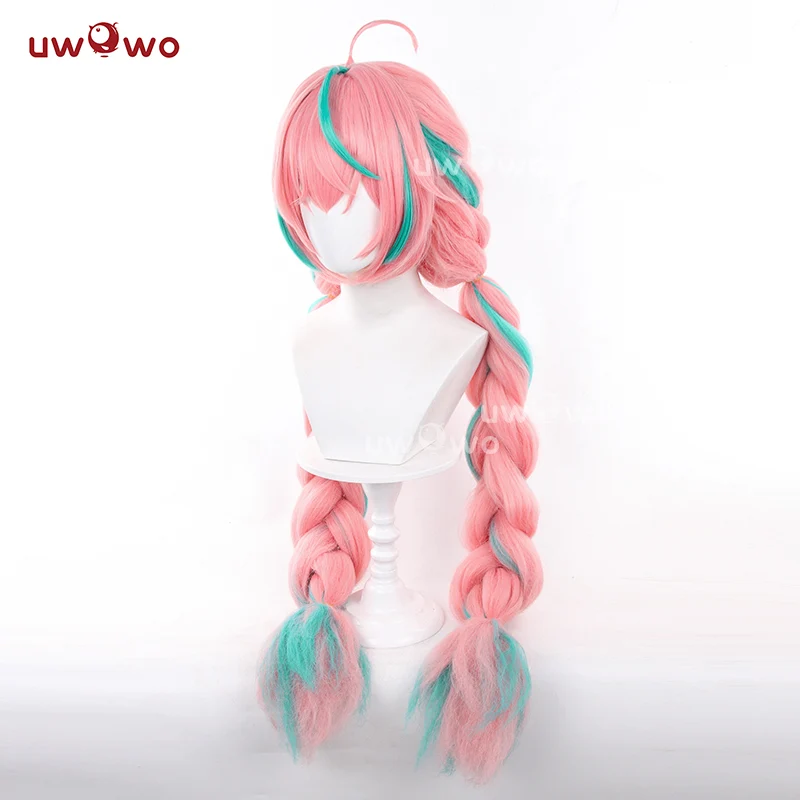 Uwowo Game Genshin Impact Varesa Cosplay Wig Long Light Pink Hair - Image 3