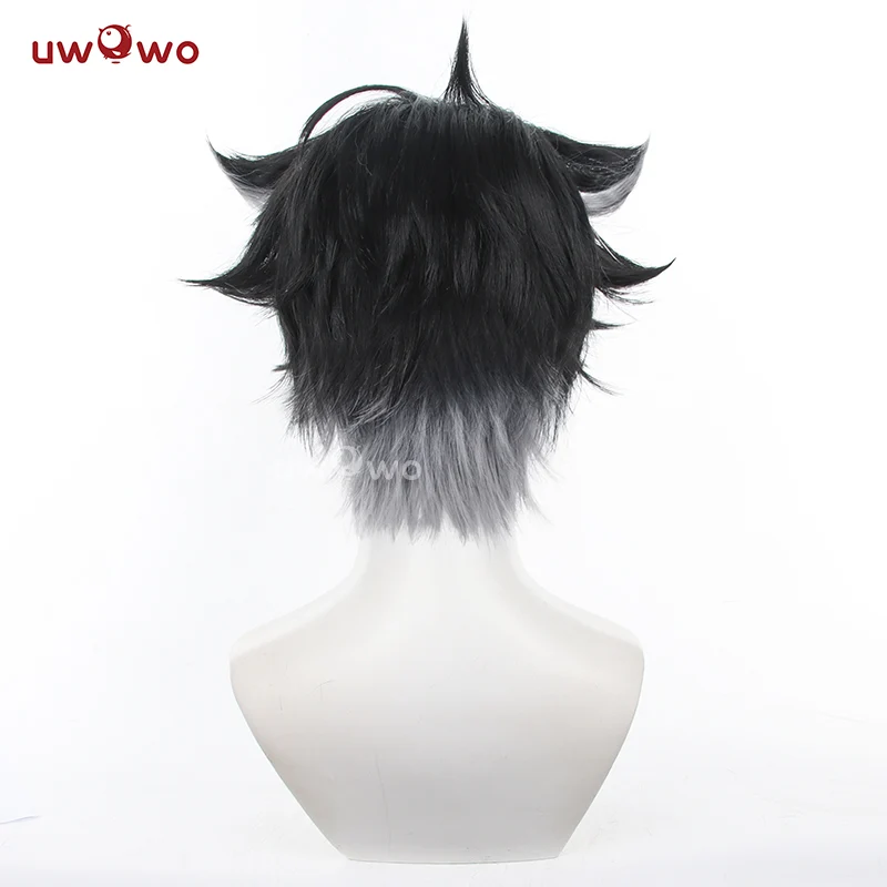 Uwowo Game Genshin Impact Wriothesley Cosplay Wig Black Short Hair - Image 4