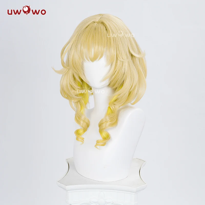 【Pre-sale】Uwowo Game Honkai Star Rail Aglaea Cosplay Wig Long Light Yellow Hair - Image 4
