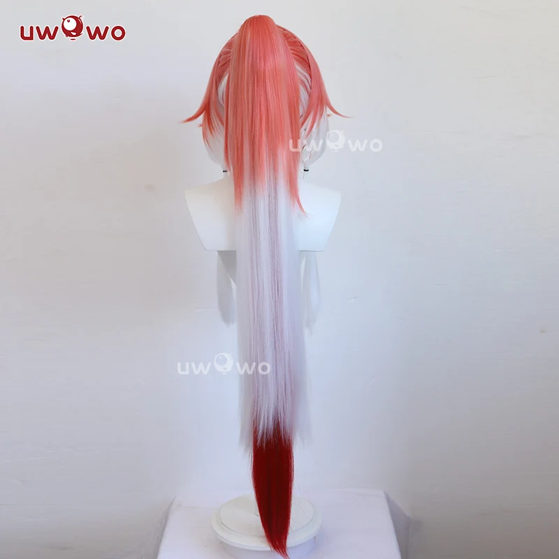 【Pre-sale】Uwowo Game Wuthering Waves Changli Cosplay Wig Long Pink And White Hair - Image 5