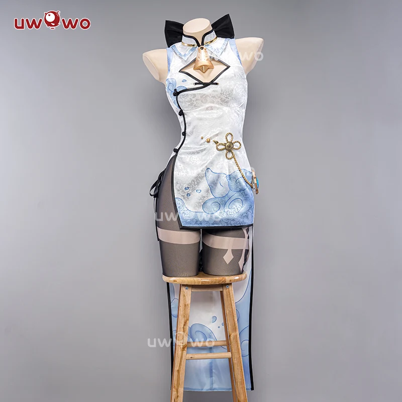 INSTOCK Uwowo Genshin Impact Fanart: Ganyu Qipao Chinese Dress Cosplay Costumes S-3XL - Image 4
