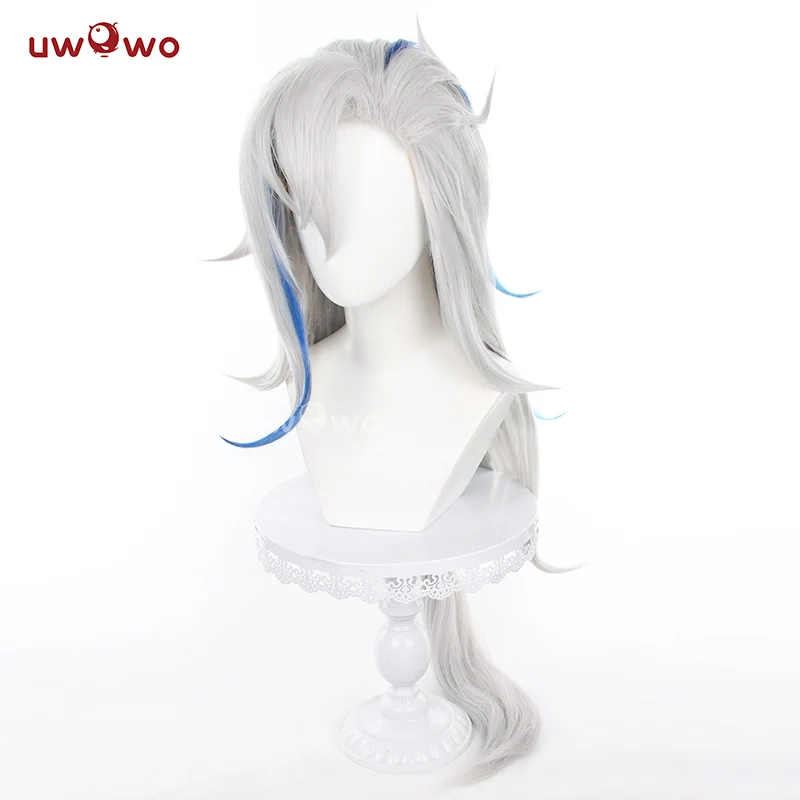 Uwowo Genshin Impact Neuvillette Cosplay Wig Silver Long Hair - Image 2