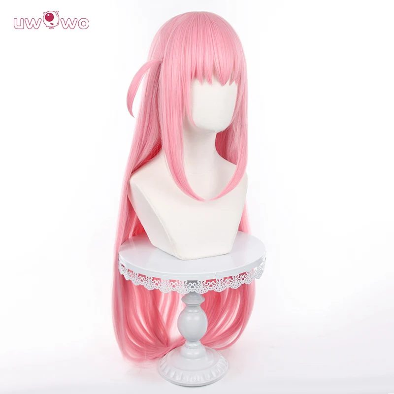 UWOWO Gotou Hitori Cosplay Bocchi The Rock Gotou Hitori Cosplay Wig Pink Long Hair - Image 2