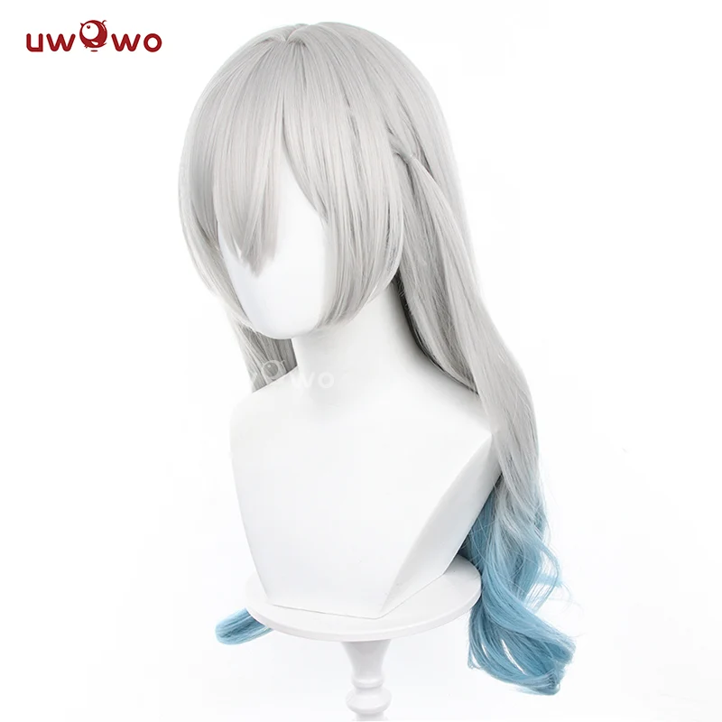 Uwowo Honkai Star Rail Firefly Cosplay Wig Long Silver Blue Hair - Image 3