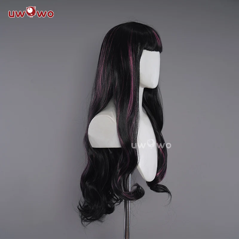 [In Stock] Uwowo Cosplay Wig Draculaura Spiderweb Cape Beret Gothic Dress Wig Long Curly Hair - Image 2