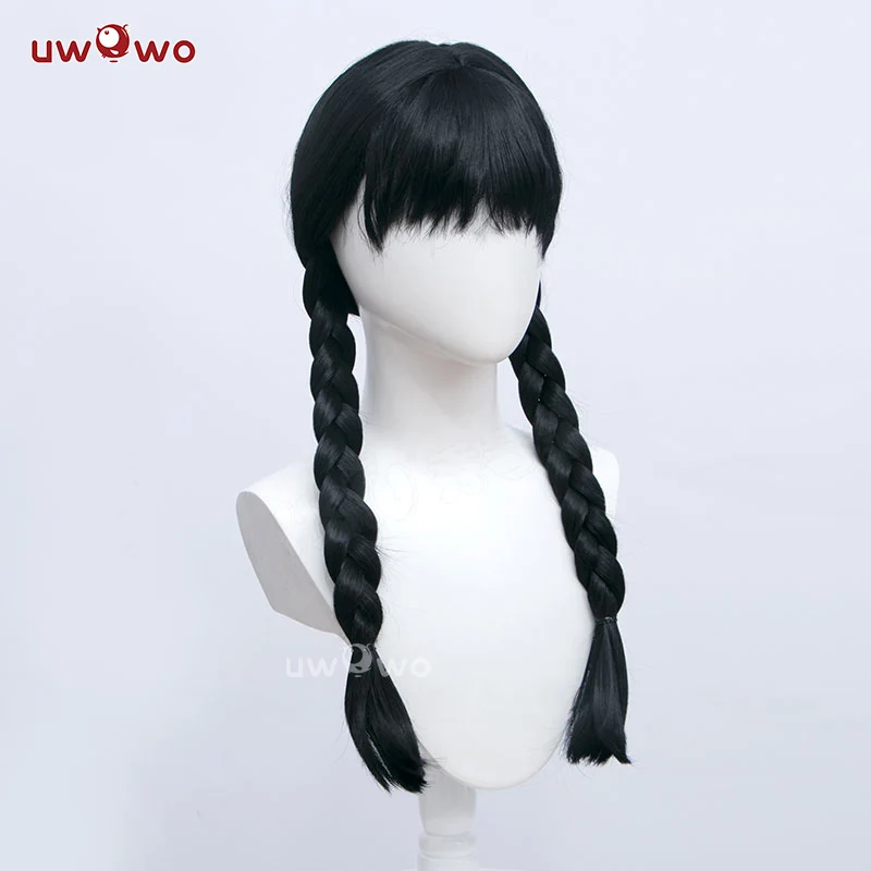 Uwowo Movie Wednesday Addams Cosplay Wig Women Long Braided Hair - Image 3