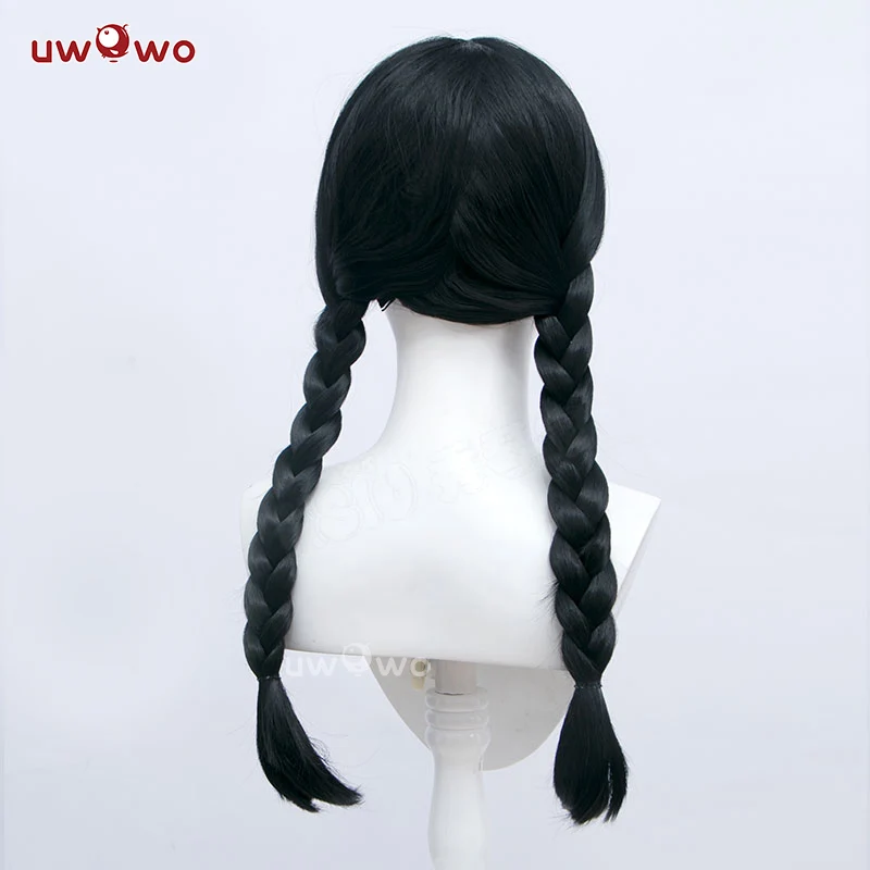 Uwowo Movie Wednesday Addams Cosplay Wig Women Long Braided Hair - Image 5