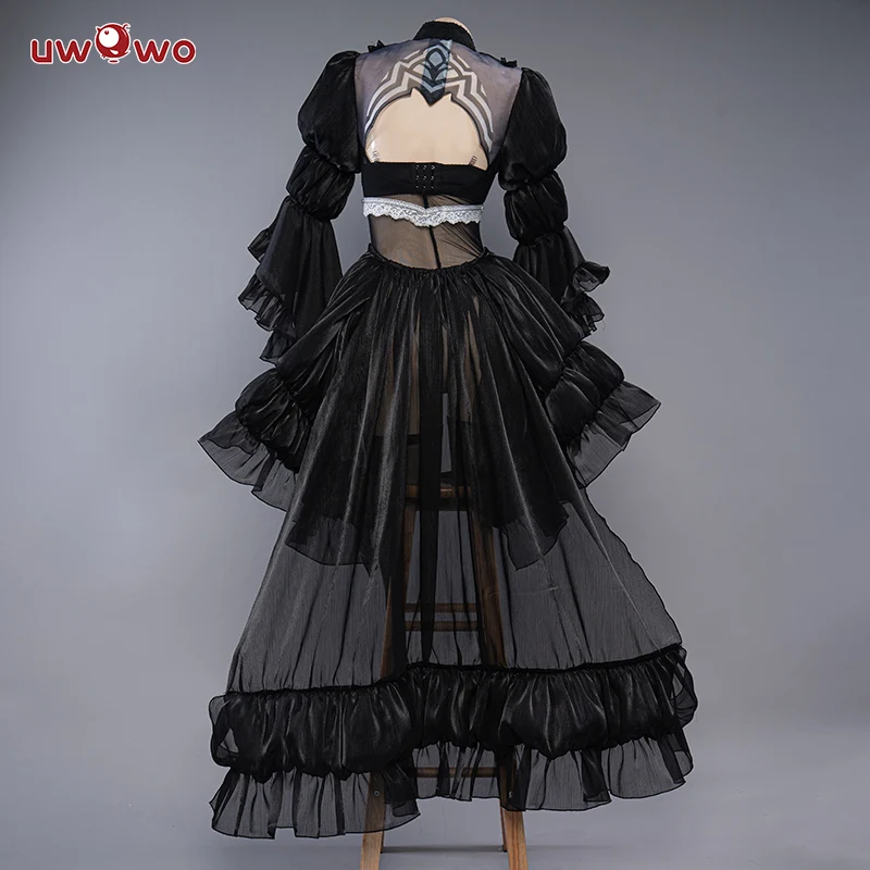 S-3XL Uwowo Nier: Automata 2B Black Wedding Dress Bride Cosplay Costume - Image 3