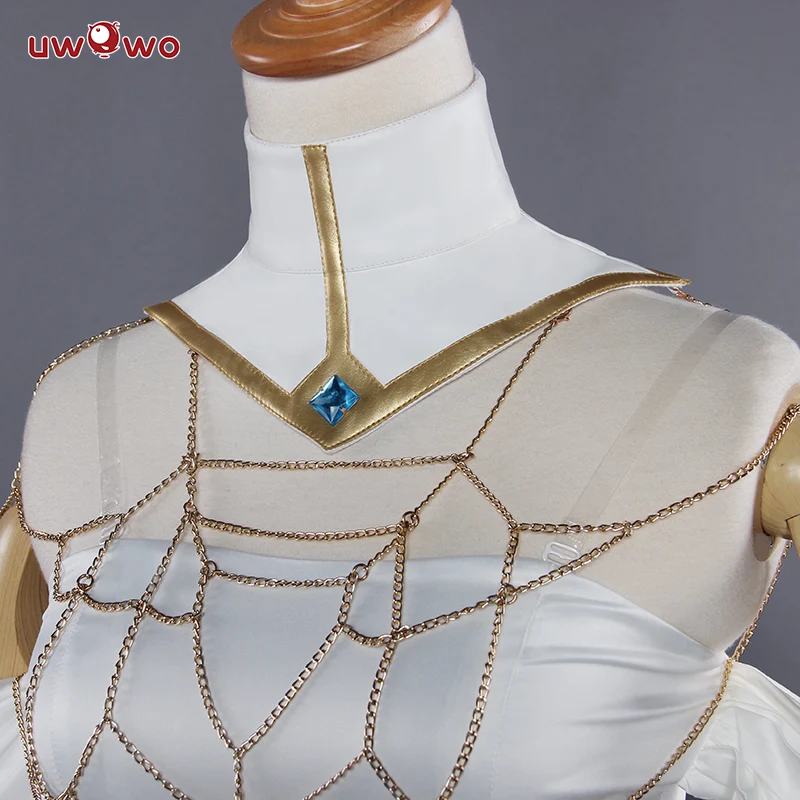 INSTOCK S-3XL Uwowo Anime Overlord Albedo Cosplay Plus Size White Dress Costume - Image 3