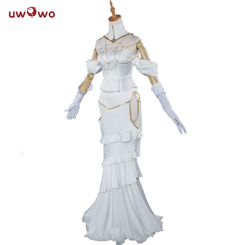 INSTOCK S-3XL Uwowo Anime Overlord Albedo Cosplay Plus Size White Dress Costume - Image 4