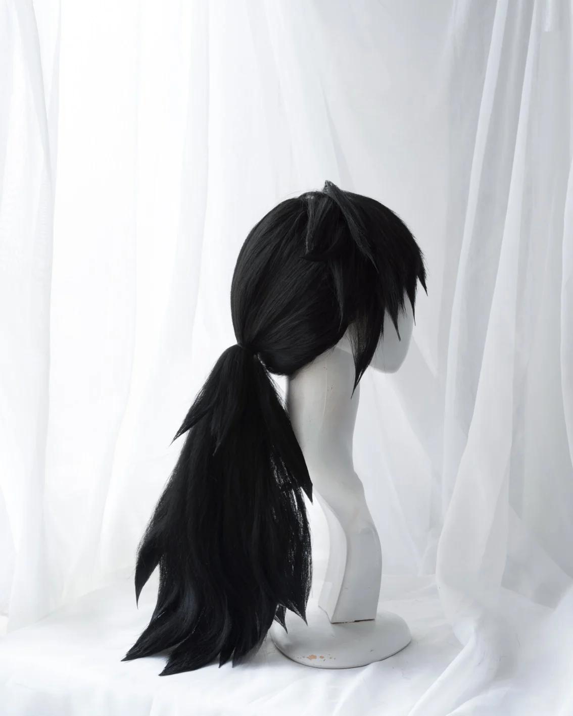 Uwowo Anime Cosplay Tomioka Giyuu Cosplay Wig 62cm Black Wig Corps - Image 3