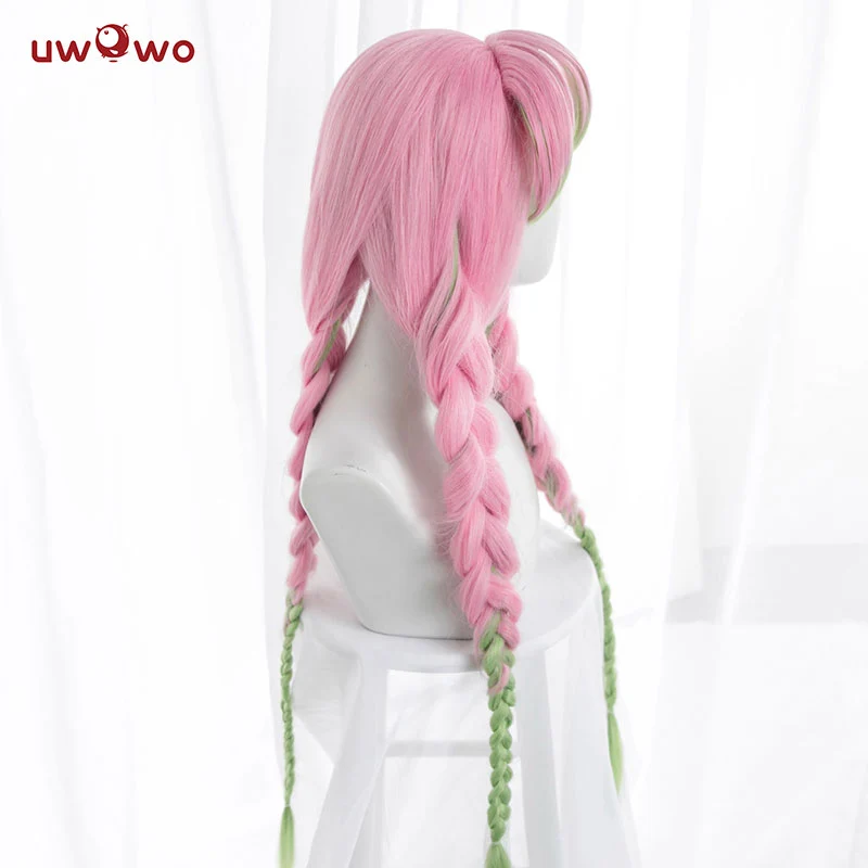 【Pre-sale】Uwowo Anime Mitsuri Cosplay Wig 85cm Long Pink Green Gradient Wig - Image 4