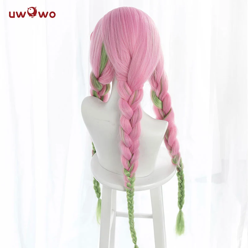 【Pre-sale】Uwowo Anime Mitsuri Cosplay Wig 85cm Long Pink Green Gradient Wig - Image 5