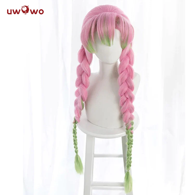 【Pre-sale】Uwowo Anime Mitsuri Cosplay Wig 85cm Long Pink Green Gradient Wig - Image 6