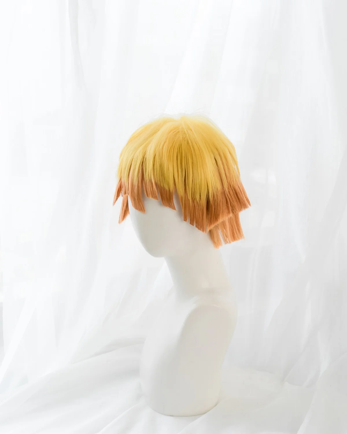 Uwowo Anime Zenitsu Cosplay Wig 25cm Short Yellow Orange Gradient Wig - Image 3