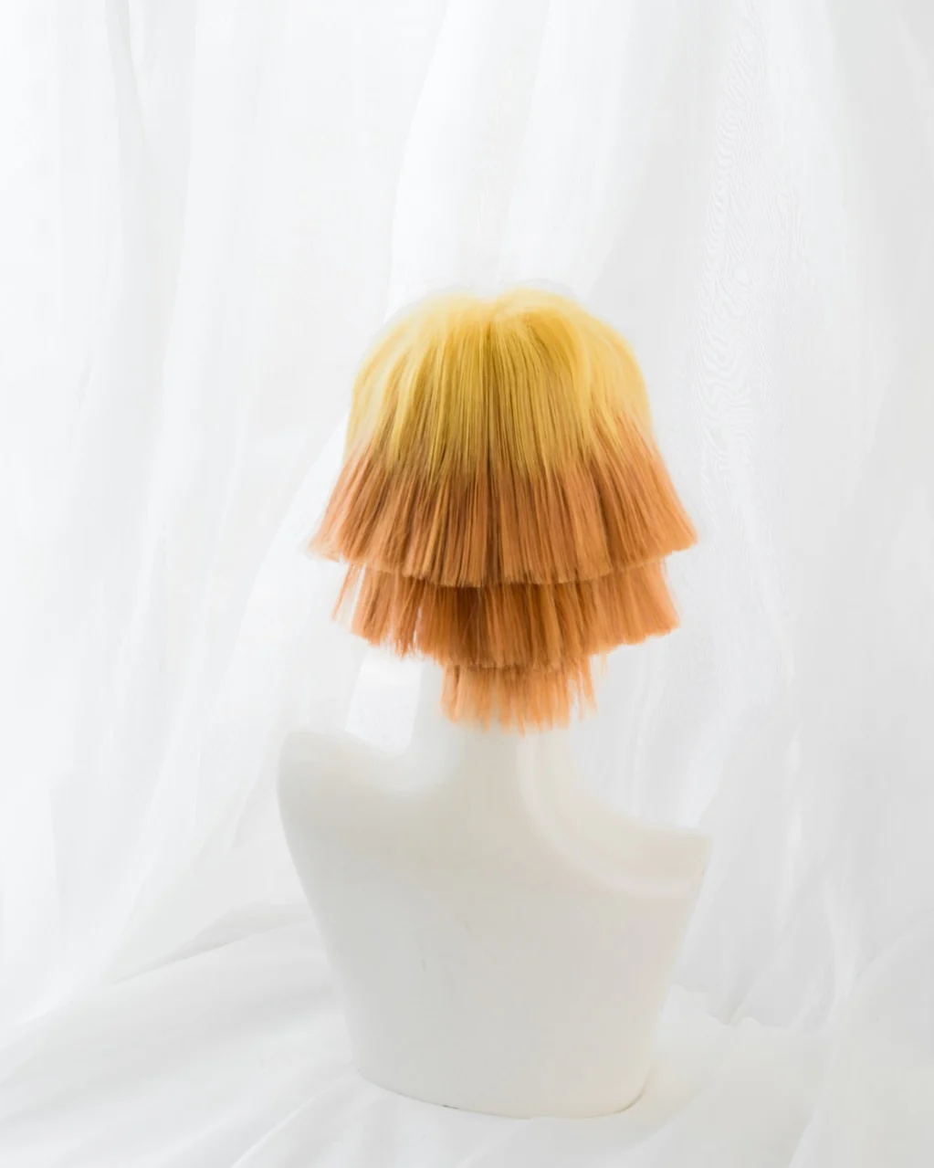 Uwowo Anime Zenitsu Cosplay Wig 25cm Short Yellow Orange Gradient Wig - Image 4