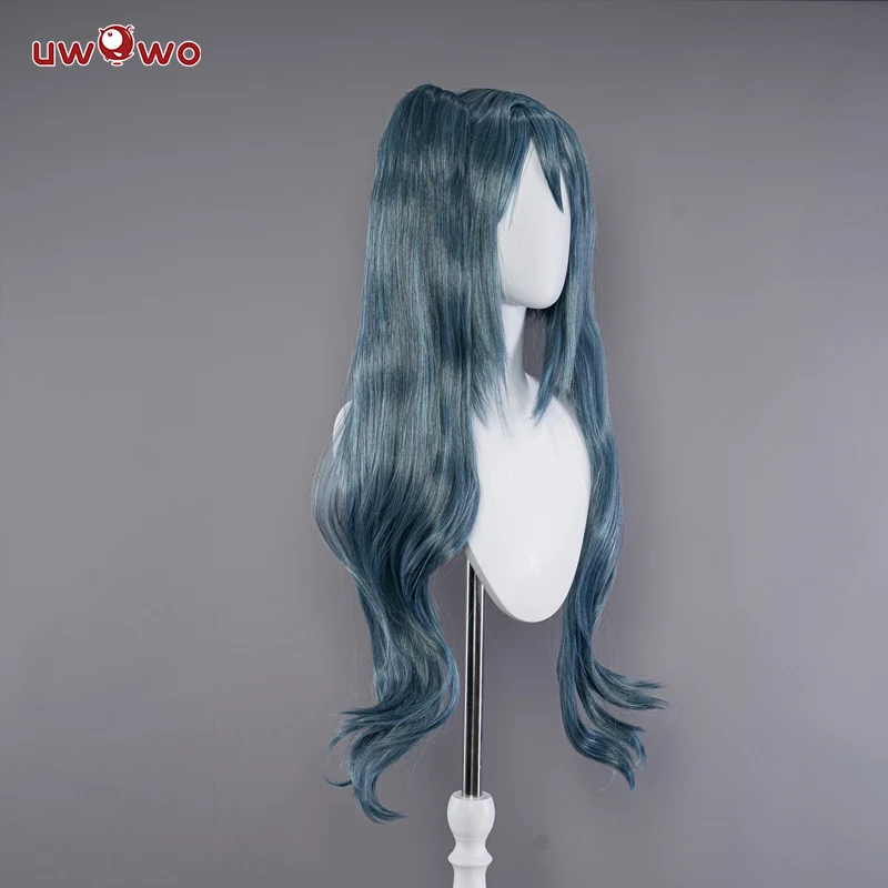 Uwowo Azur Lane KMS Regensburg Darksteel Dragon Iron Blood Sheer 18+ Sexy Cosplay Wig Light Blue Long Hair With Ponytails - Image 3