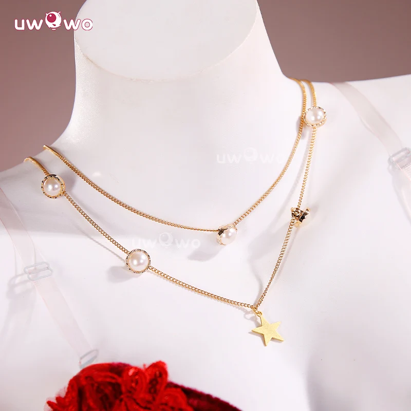 Uwowo Collab Series: Aerith Wall Market Red Velvet Gown Final Fantasy 7 FF7 Remake Cosplay Costume - Image 4