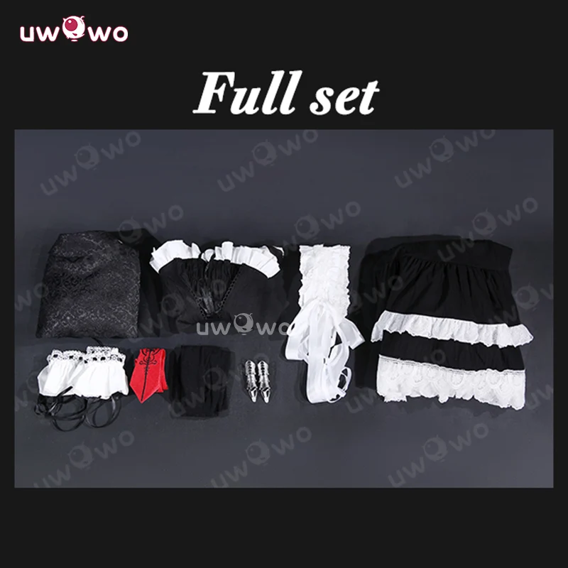Uwowo Collab Series: Anime Inspired Gothic Princess Black White Cosplay Costume S-3XL - Image 4