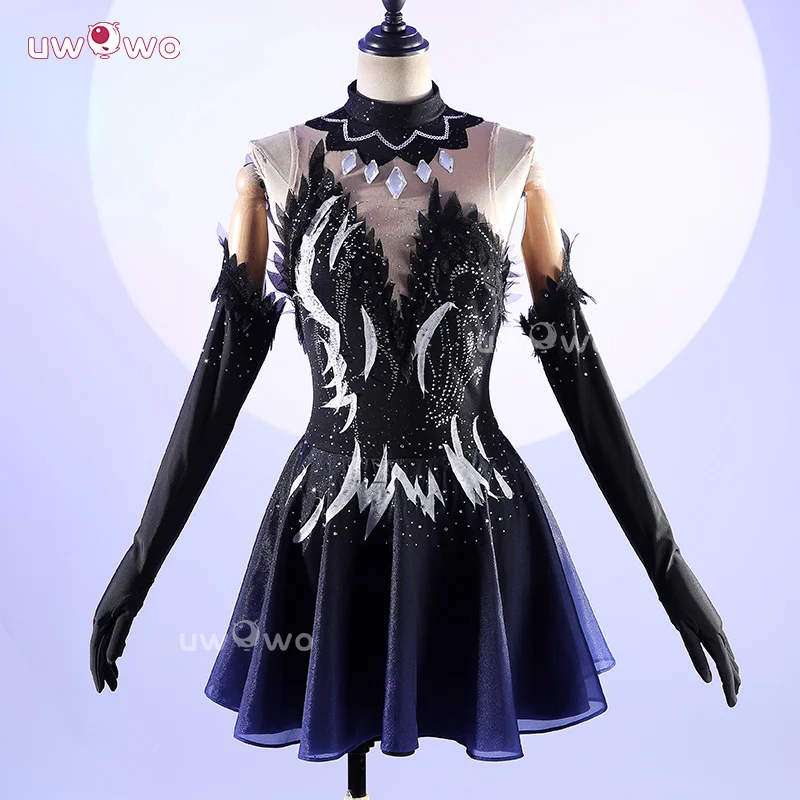 Uwowo Collab Series: Anime Medalist Hikaru Kamisaki Black Skating Outfit Cosplay Costume XS-2XL - Image 4