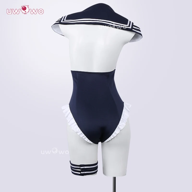 Uwowo Collab Series: Anime My Dress-Up Darling Marin Kitagawa Summer Sailor Swimsuit Cosplay Costume S-2XL - Image 4
