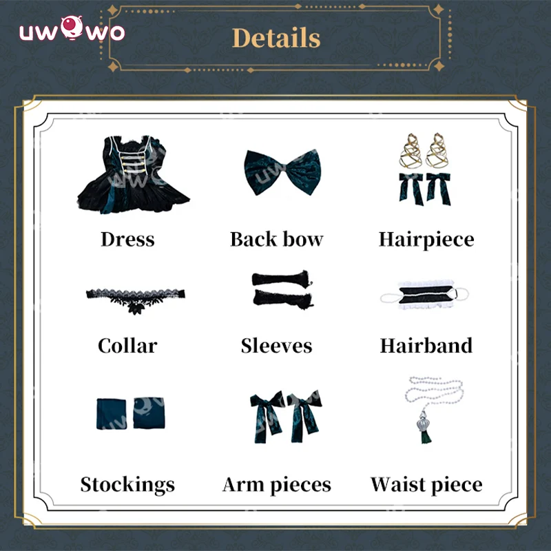 Uwowo Collab Series: Black Butler Ciel Sieglinde Sullivan Emerald Witch Gown Cosplay Costume - Image 5