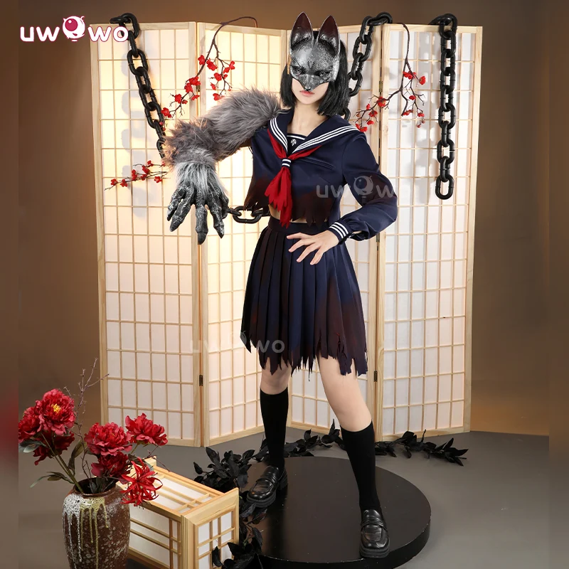Uwowo Collab Series: Blood Horror Game Fog Town Teen Girl Fox Form School Uniform Cosplay Costume XS-2XL