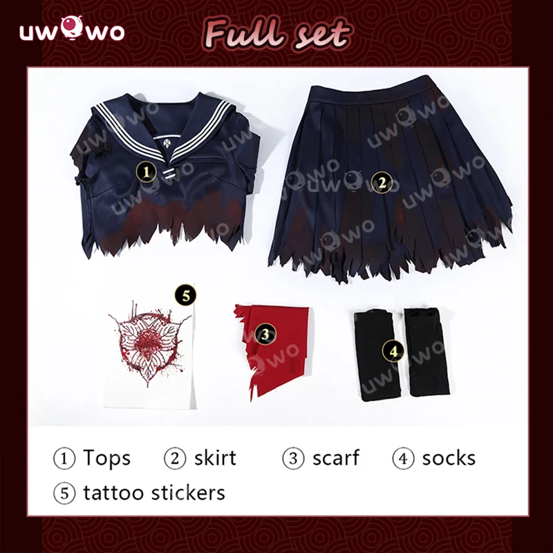 Uwowo Collab Series: Blood Horror Game Fog Town Teen Girl Fox Form School Uniform Cosplay Costume XS-2XL - Image 4