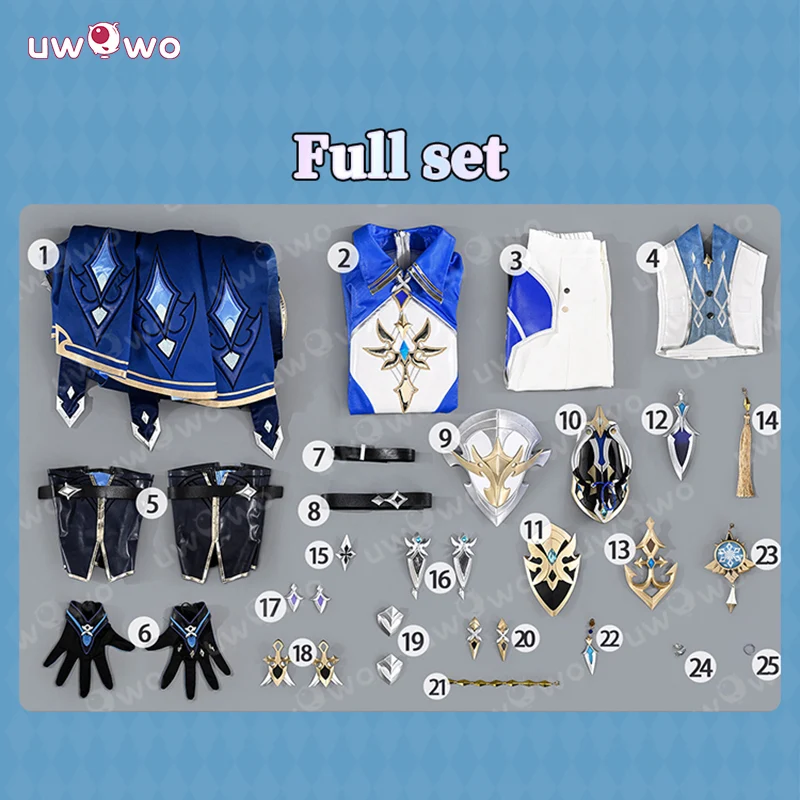 Uwowo Collab Series: Deluxe Genshin Impact Lohen Male Cosplay Costume S-2XL - Image 5