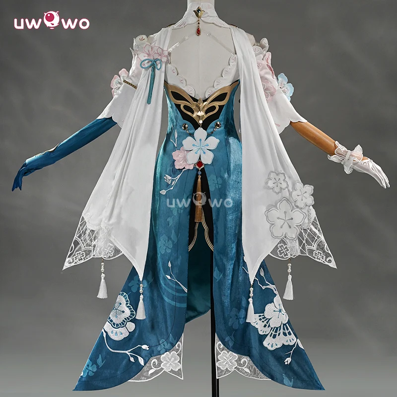 Uwowo Collab Series: Deluxe Ruan Mei Honkai Star Rail Plumblossom Letter Qipao Cosplay Costume S-2XL - Image 2